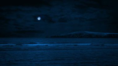 Kıyı manzarası Ay ışığında