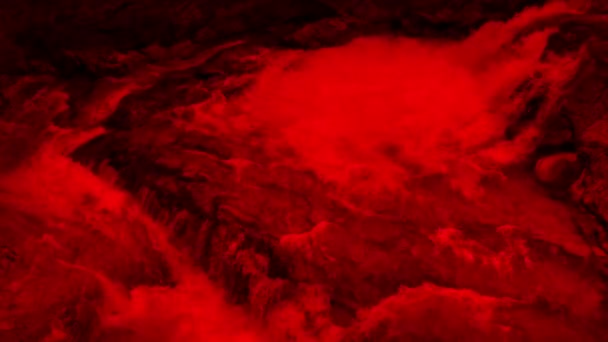 Rode Mars Rivier Rushing Vulkanische Rotsen — Stockvideo