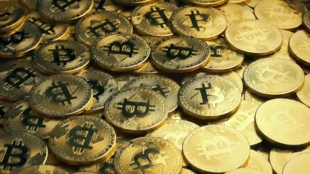 Χρυσό Bitcoins Περιστρεφόμενη Έννοια Αξίας — Αρχείο Βίντεο