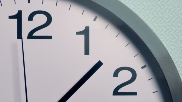 Minutenzeiger Passiert Clock Face Corner Nahaufnahme — Stockvideo