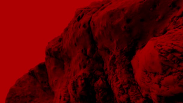 Камни Марсе Красным Небом Марсианский Пейзаж — стоковое видео