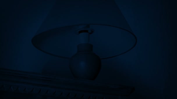 Lámpara Encendida Apagada Con Luz Polvo — Vídeo de stock