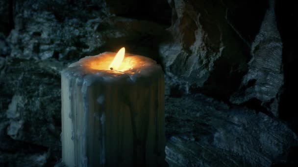 Candle Blows Out Medieval Fantasy Setting — Stock Video
