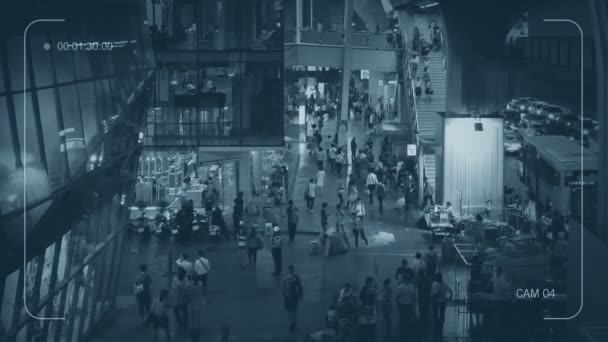 Cctv Busy City Shopping Area Mnóstwem Ludzi — Wideo stockowe