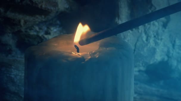 Old Candle Lit Smoky Room — Vídeo de Stock