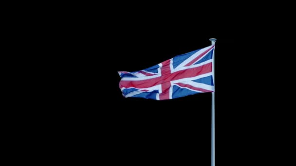 Cut Out Der Britischen Union Jack Flagge Mit Alpha Kanal — Stockvideo