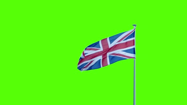 英国联盟杰克在风屏上的旗帜 — 图库视频影像