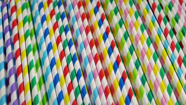 Passing Pile Recyclable Paper Straws — Stock Video