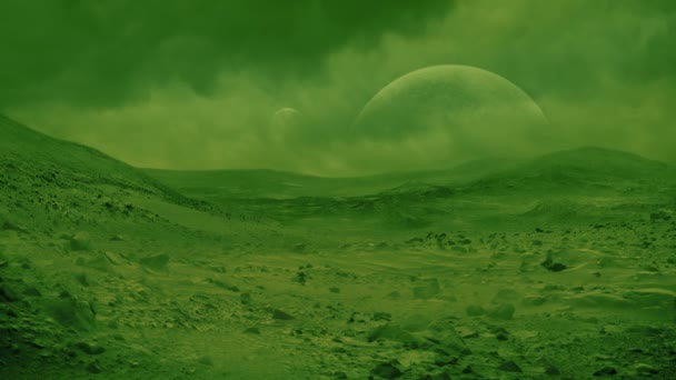 Robusto Pianeta Alieno Con Due Lune — Video Stock
