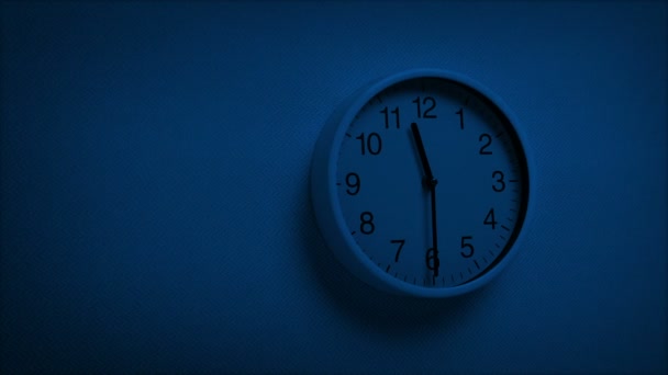 Reloj Pared Por Noche — Vídeo de stock