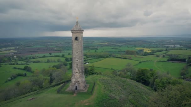 Tyndale Monument Aerial View Historic Tower — стокове відео