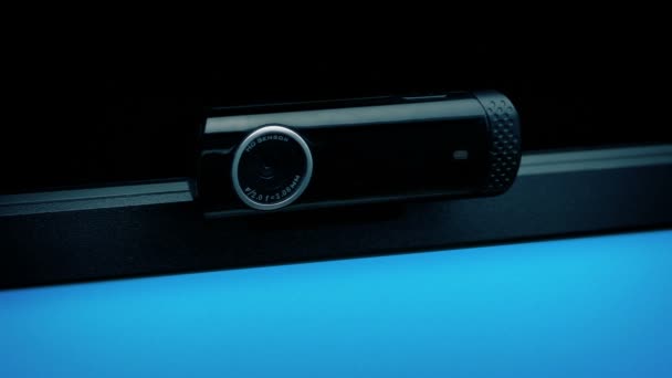 Webcam Turns Closeup — Stock Video