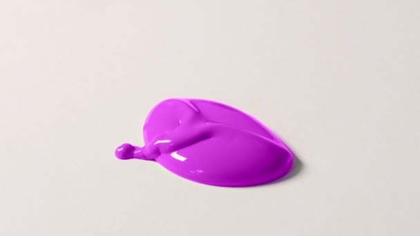 Blob Rosa Paint Falls Closeup — Vídeo de Stock