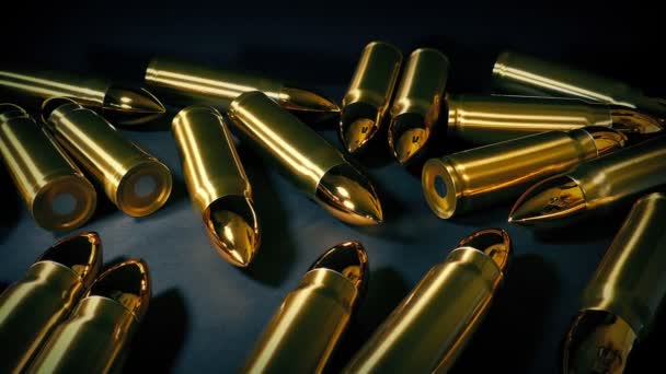 Bullets Drawer Closeup Moving Shot — Stock Video