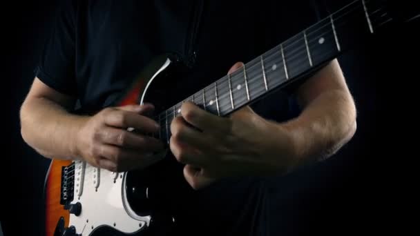 Gitarrist Finger Tapping Skickligt Spel — Stockvideo