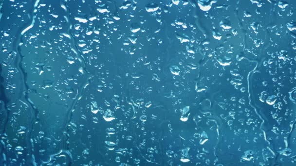 Chuva Corre Para Baixo Janela Closeup — Vídeo de Stock