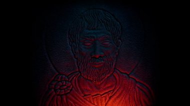 Parlayan Gözlü Adam Şömine Işığında oyma Klasik Duvar