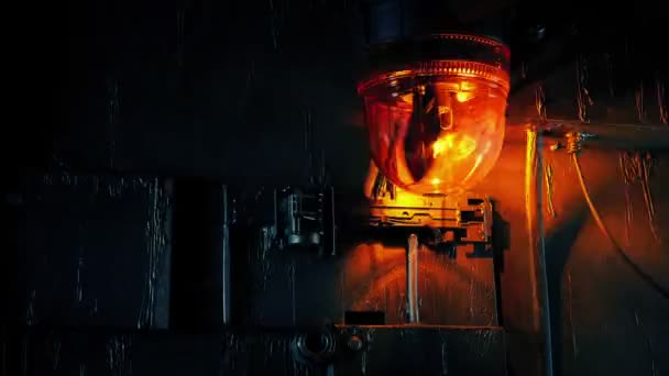 工业墙壁上的灯光闪烁 环路射击 — 图库视频影像