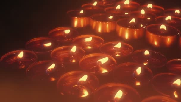 Candle Display Church Moving Shot — Stock Video