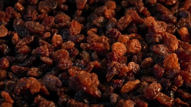 Raisins Turning Slowly Warm Lighting — Stock Video