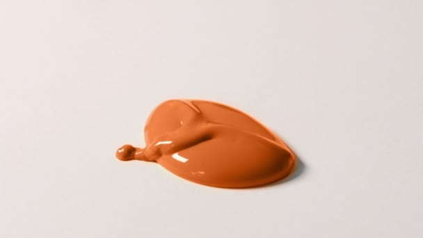 Blob Orange Paint Falls Closeup — Stock video