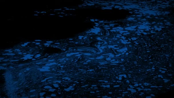 Contaminación Derramándose Río Por Noche — Vídeos de Stock