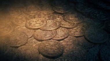 Meşale Işıkları Altın Para Yığını Girdap gibi tozlu
