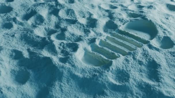 Astronaut Moon Footprint Moving Shot — Stock Video