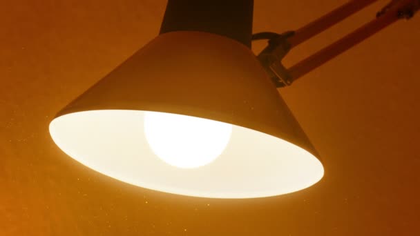 Dust Lit Lamp Turned — Stock Video