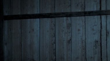 Wooden Door Opens And Closes In The Dark Greenscreen