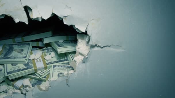 Money Hidden Wall Moving Shot Stock Video Footage by ©FyreStock #566108632