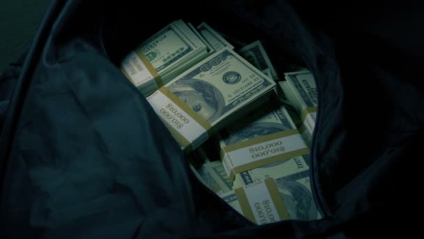 Bag Money Zipped Taken — Stock video