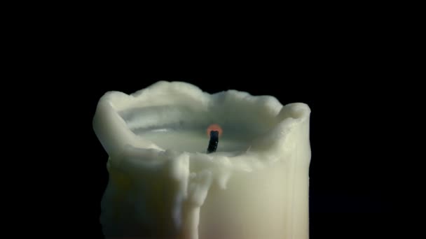 Candle Ignites Itself Paranormal Concept — Stock Video