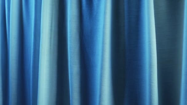 Moving Blue Curtains Closeup — Stock video