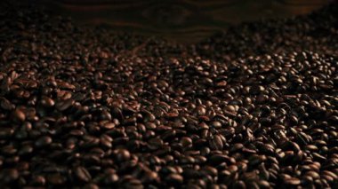 Passing Large Pile Of Coffee Beans - Coffee Production Concept