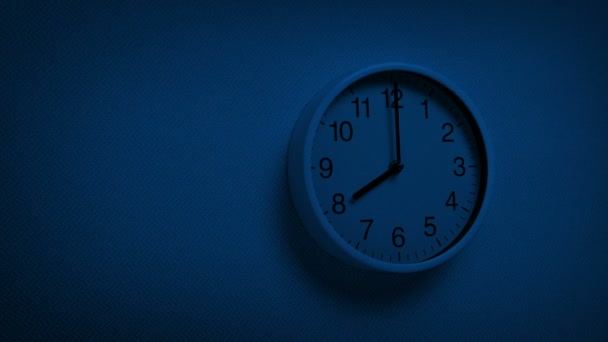 Relógio Parede Clock Noite — Vídeo de Stock