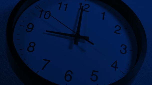 Clock Striking Nine Night Closeup — стоковое видео