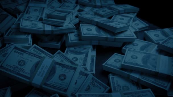 Meja Penutup Uang Dalam Kegelapan — Stok Video