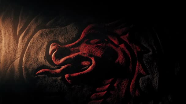 Red Dragon Sculptură Arbore Lumină — Videoclip de stoc
