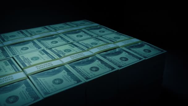 Bloc Milioane Dolari Camera Întunecată — Videoclip de stoc