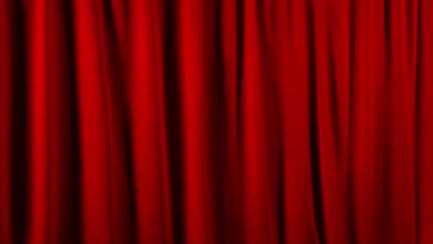 Rojo Cortina Teatro Movimiento Shot — Vídeo de stock