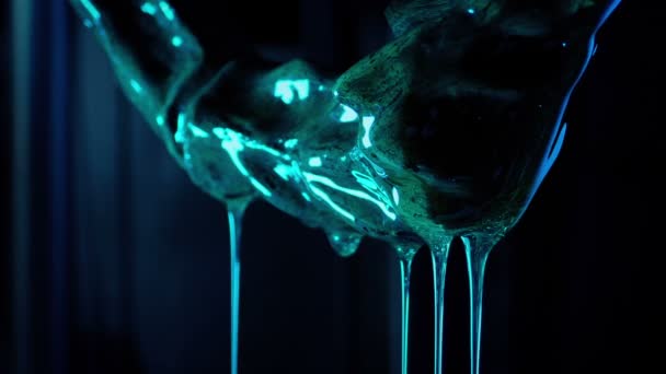 Crescimento Alienígena Gotas Slime Closeup — Vídeo de Stock