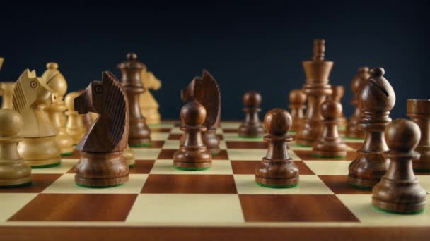 Chess Game Progress Rörande Skottlossning — Stockvideo