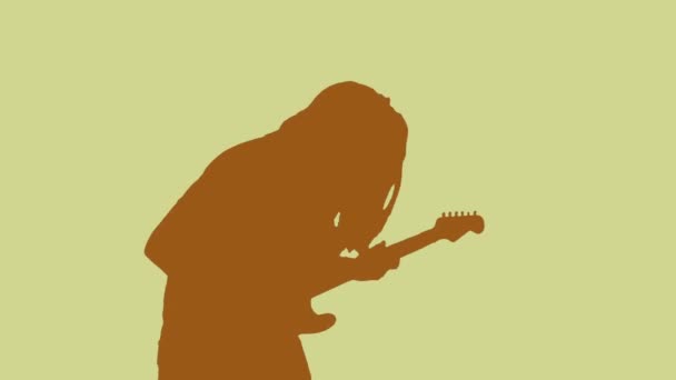 Cabeça Banging Rock Guitar Player Gráfico — Vídeo de Stock