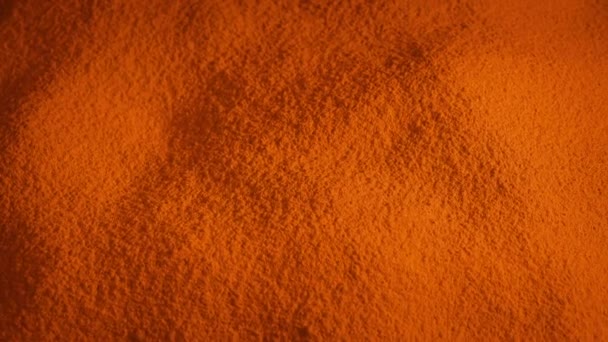 Orange Pulver Material Roterar Långsamt — Stockvideo