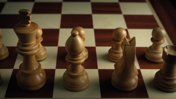 Passing Chess Board Moody Lighting — Stockvideo