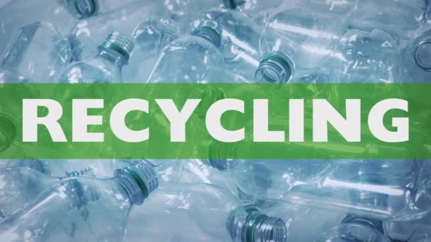 Γραφική Ανακύκλωση Πλαστικά Μπουκάλια Απόβλητα — Αρχείο Βίντεο