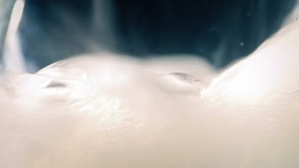 Champagne Poured Glass Extreme Closeup — Stock video