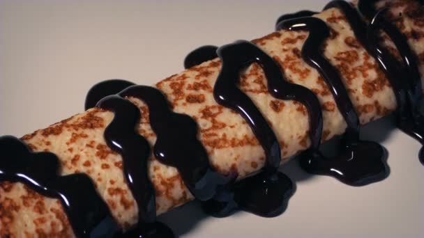 Fare Uno Spuntino Pancake Con Sacco Condimenti — Video Stock