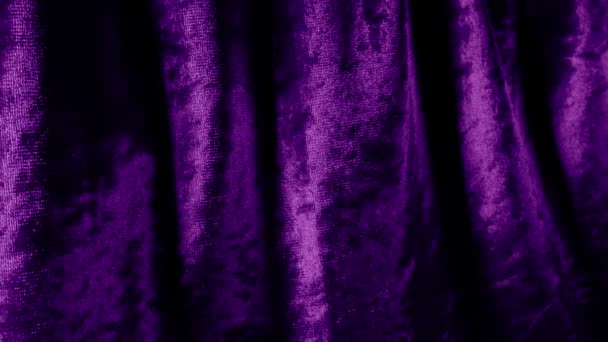 Passing Purple Velvet Curtain Closeup — Stock Video